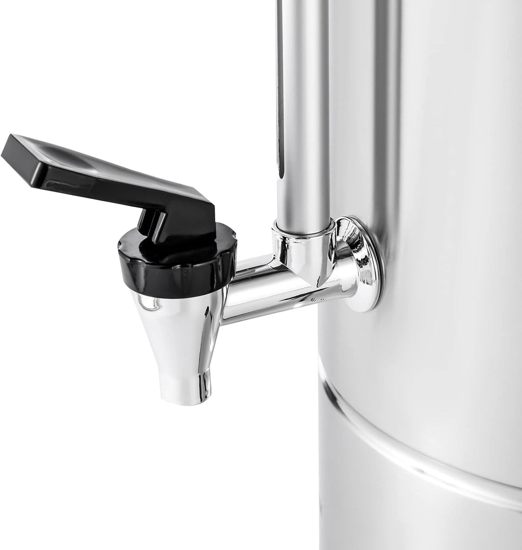 Commercial Grade Coffee Urn, 25 L Hot Water Urn Double-layer Barrel Wall 304 Stainless Steel Automatic Coffee Brewing 15 Minutes Boiling for Home, Party, Office, Wedding (25L)