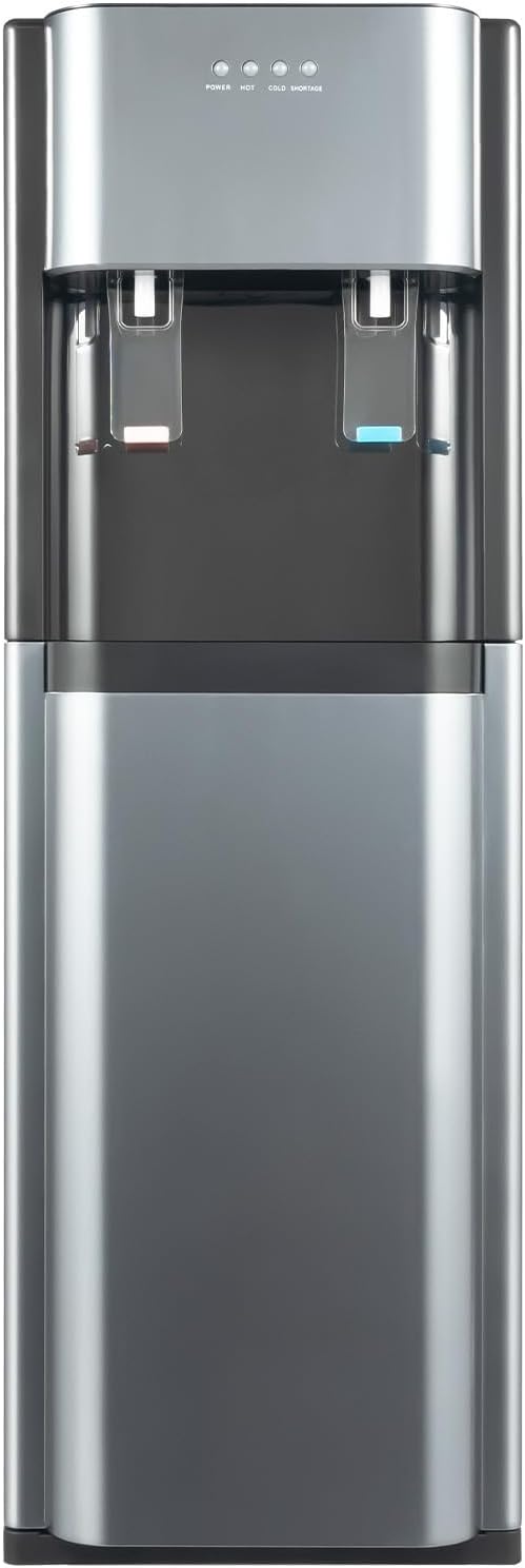 Hot Cold Water Dispenser for 5 Gallon Bottle, 5 Gallon Bottom Loading Water Dispenser,Fashion 5 Gallon Water Dispenser Bottom Load for Home,Office，Dormitory (Dark Gray)