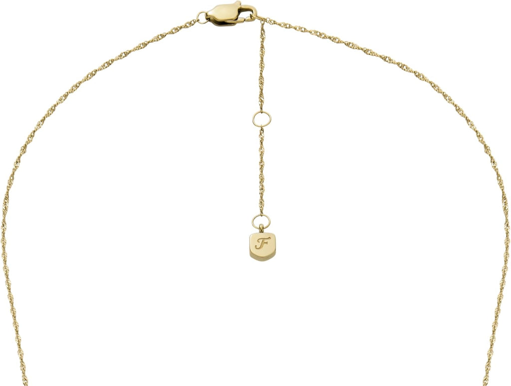 Fossil Women's Gold-Tone Stainless Steel Pendant Chain Necklace for Women