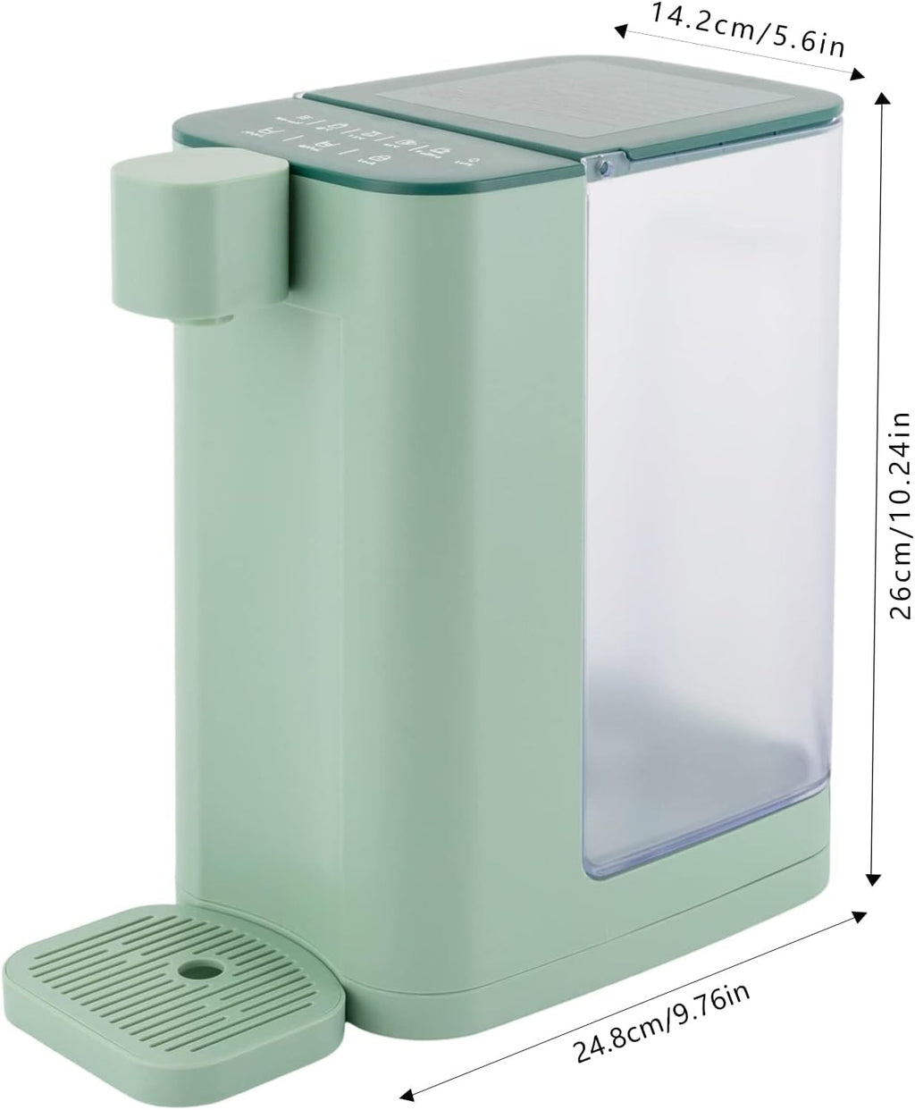 Instant Hot Water Dispenser, Countertop Water Dispenser System for Quick Heating & Outputting, Adjustable 5 Temperatures & 2 Water Outputs, 3L Water Tank Capacity,Green