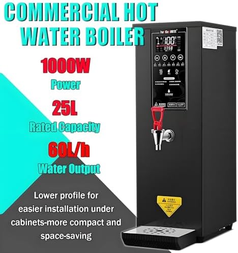 Commercial Hot Water Dispenser, Electric Water Boiler with LCD Display, Large Capacity Rapid Heating for Home, Restaurant & Office - Silver