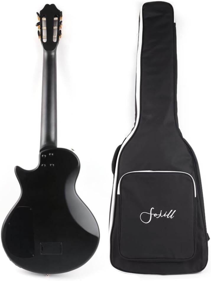 Fojill Electric Classical Guitar Classic Nylon String Travel Portable Silent Practice Guitars Mahogany Body Neck Rosewood Fretboard With Gig Bag