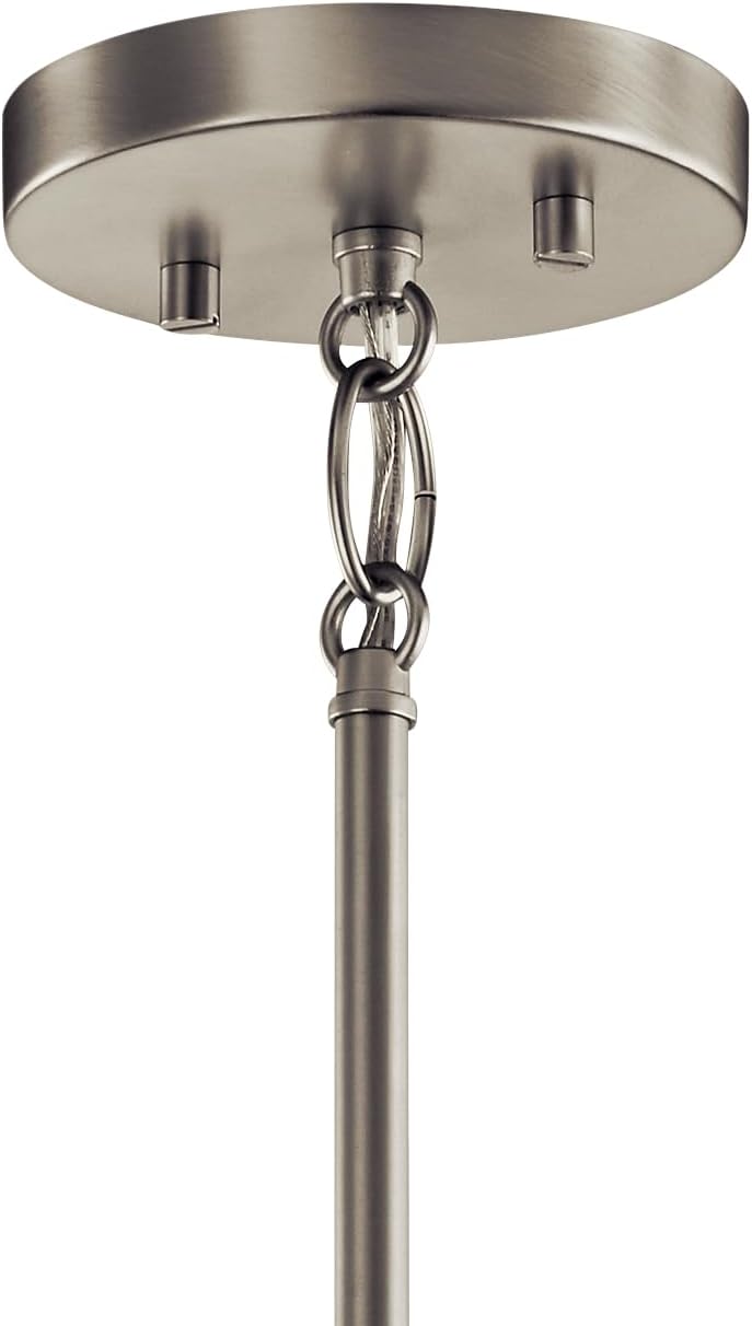 KICHLER Crosby 13.75' 3 Light Convertible Chandelier with Clear Glass Brushed Nickel