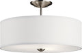 Kichler Shailene 18' Semi Flush Mount Light in Brushed Nickel, 3-Light Round Ceiling Light with Satin Etched White Diffuser, (18' W x 11.25' H), 43692NI