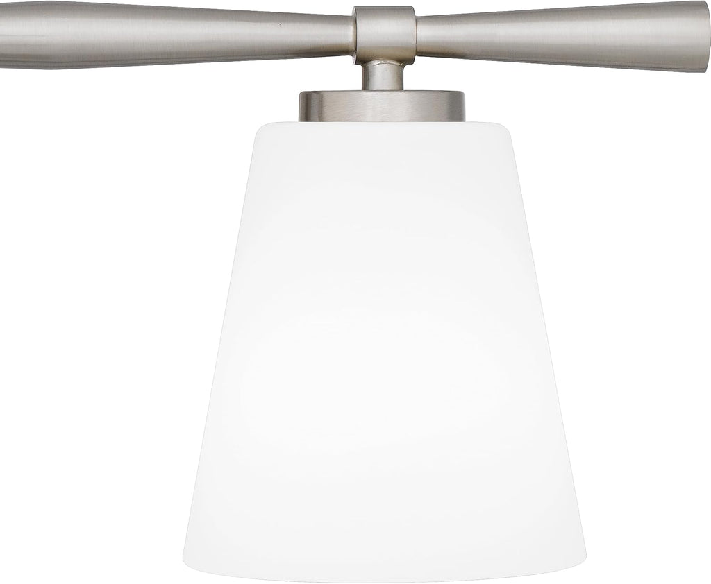 Quoizel Brindley Bath Vanity Lights, 23 Inch 3-Light Brushed Nickel Transitional Bathroom Lighting Fixtures Over Mirror, Opal Etched Glass Shades, Wall Mount Light for Bathroom