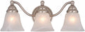 VAXCEL Standford 3-Light 19 inch Wide Brushed Nickel Traditional Bathroom Vanity Lighting Fixture, White Alabaster Glass Shade, Dimmable, LED Compatible, Over the Mirror Mounted Steel Wall Sconce
