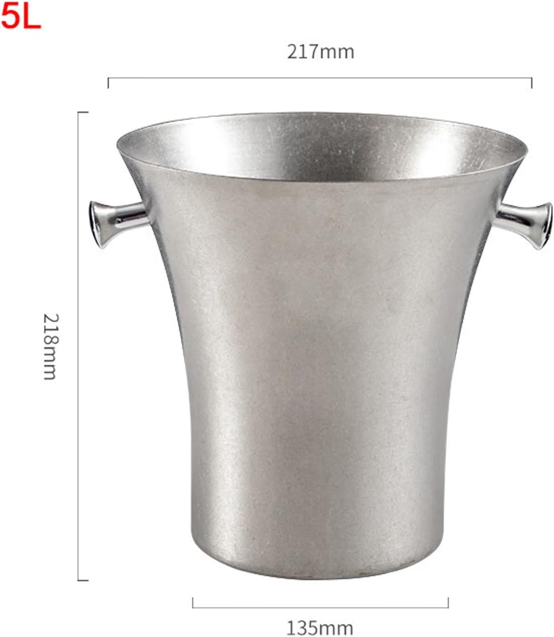 Ice Buckets Ice Bucket Stainless Steel Champagne Bucket, Silver Wine Chiller Ice Buckets for Parties Festival Bar Outdoor or Indoor Use, 5L Insulated Ice Bucket