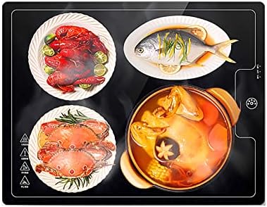 Plate Warmer Electric Food Warmer Plate Electric Warming Tray Glass Serving Tray Multifunctional Hot Plates 2 AdjusTemperature Control Warming Serving Tray Food for Buffets Home Dinners