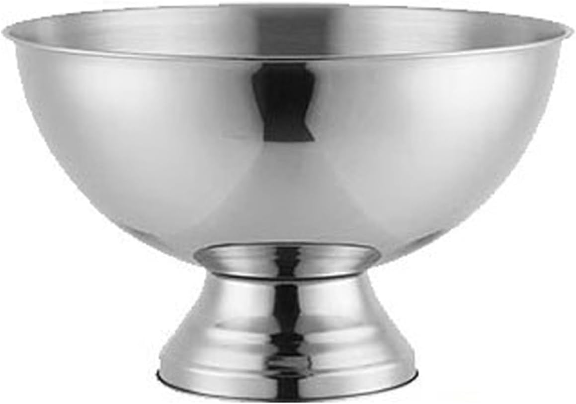Ice Buckets 13.5L Stainless Steel Insulated Metal Ice Bucket, Large Ice Buckets for Parties, Beverage Tub/Ice Bucket Champagne Buckets for Business and Family Party Insulated Ice Bucket ( Color : Silv