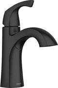 Moen Lindor 84505BL Matte Black 1-Handle Single Hole Bathroom Sink Faucet with Drain and Deck Plate