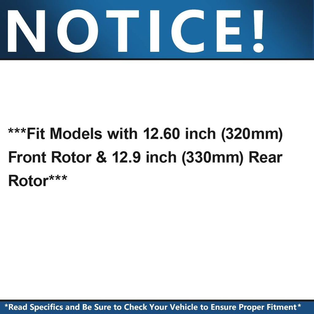 Detroit Axle - Brake Kit for 2011-2012 Ford Edge Lincoln MKX, Drilled and Slotted Disc Brake Rotors Ceramic Brakes Pads Replacement: 12.60' inch Front and 12.90' inch Rear Rotor