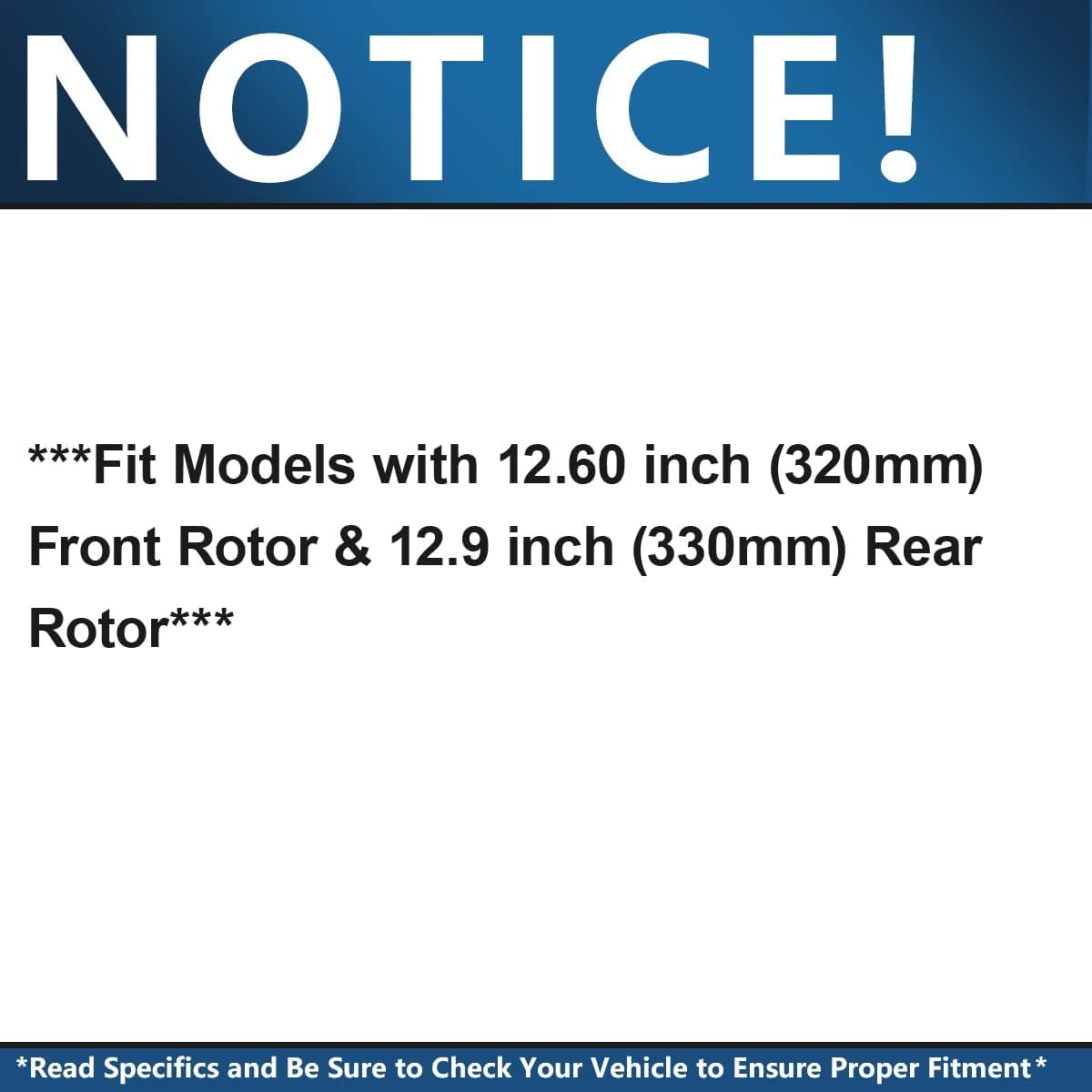 Detroit Axle - Brake Kit for 2011-2012 Ford Edge Lincoln MKX, Drilled and Slotted Disc Brake Rotors Ceramic Brakes Pads Replacement: 12.60' inch Front and 12.90' inch Rear Rotor