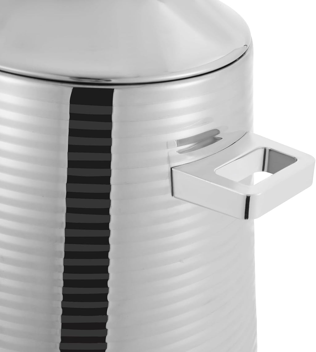 Insulated Beverage Dispenser 13L Stainless Steel Hot Drink Dispenser Countertop Commercial Hot and Cold Coffee Carafe with Spigot & Stand for Tea, Coffee, Milk, Water & Juice (Silver)