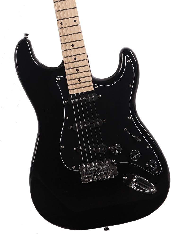 GLARRY Full Size Electric Guitar for Music Lover Beginner with 20W Amp and Accessories Pack Guitar Bag (Black, 39' Right Handed)