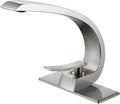 Bathroom Faucet Brushed Nickel,Bathroom Sink Faucet for Sink 1 Hole or 3 Hole Mount Single Handle Basin Mixer with 6-inch 10-inch Deckplate