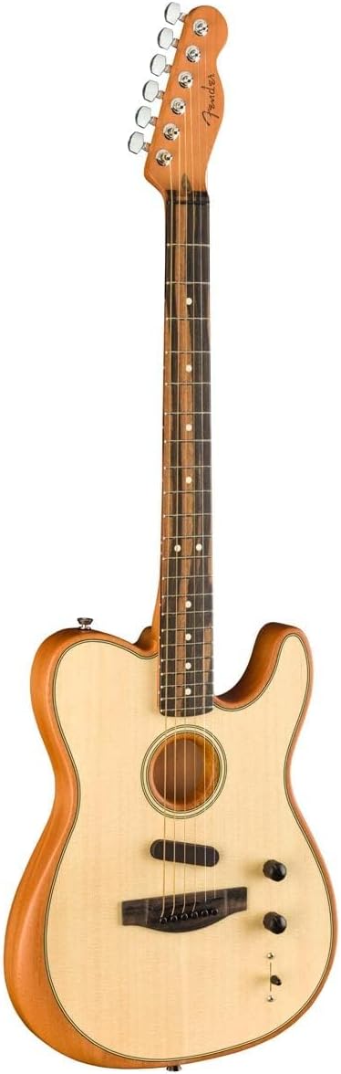 Fender American Acoustasonic Telecaster Acoustic Electric Guitar, with 2-Year Warranty, Natural, Ebony Fingerboard, with Gig Bag