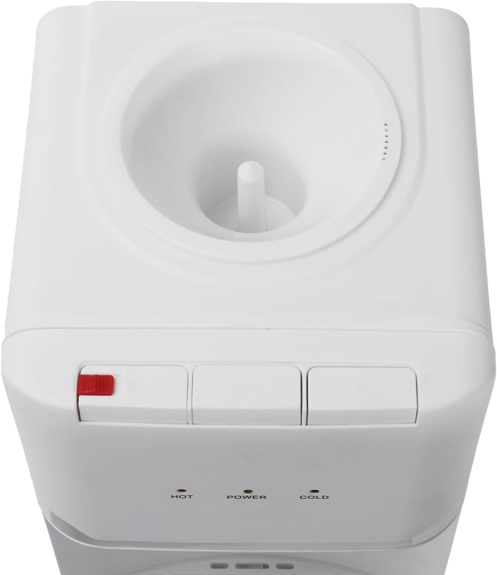 Top Loading Water Cooler Water Dispenser with 3-Temp Hot/Cold/Warm with Child Safety Lock Durable PP Body, Anti-Dry Burn & Energy-Saving Switches for Home Office, White