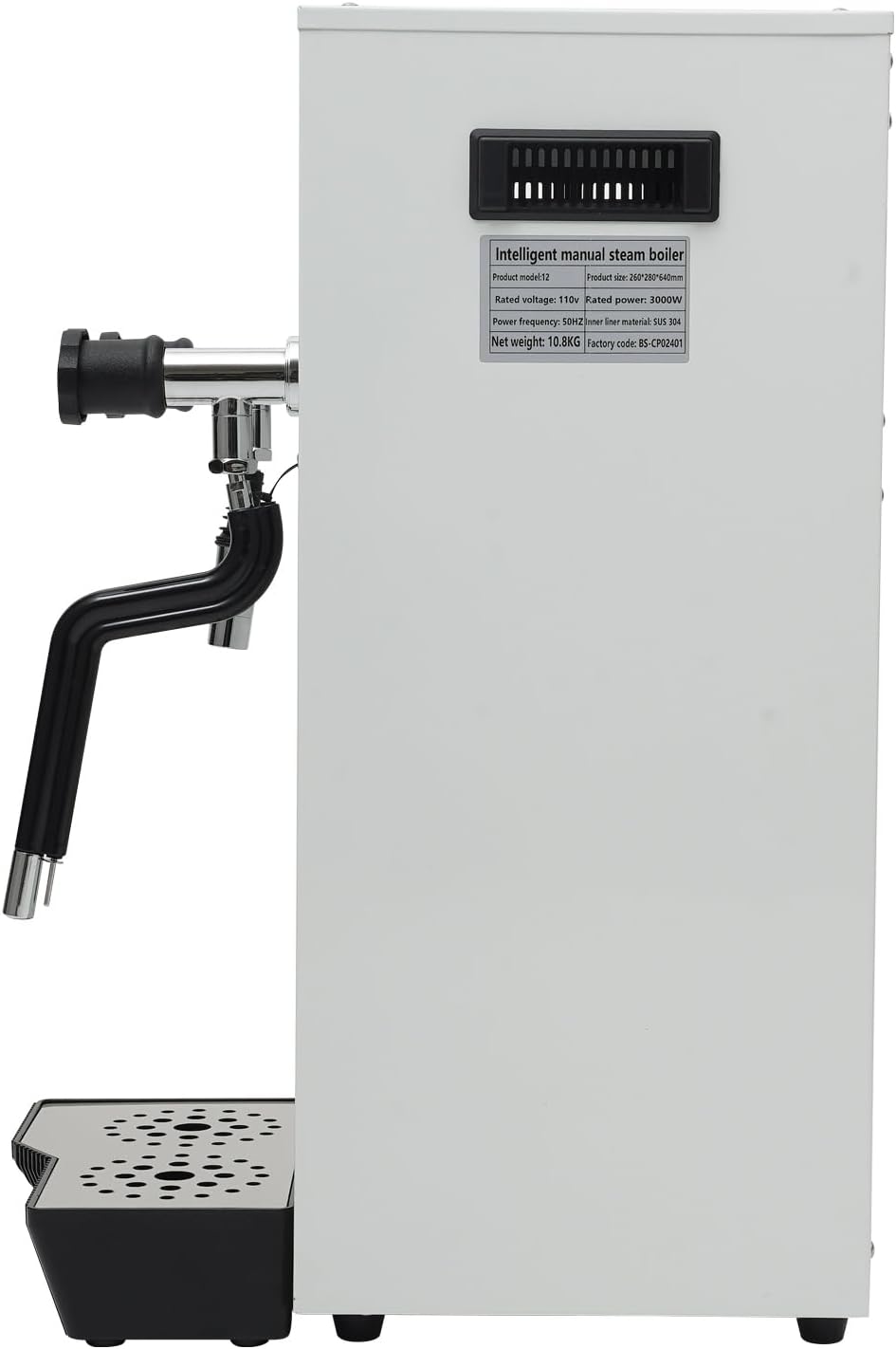 12L Commercial Hot Water Dispenser, 3000W Stainless Steel Water Boiler Electric Countertop Hot Drinking Machine with Timer & Fast Heating for Boba Tea Coffee Office Restaurant Hotel (White)