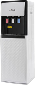 110V Bottom Loading Water Cooler Dispenser, Floor Standing Hot and Cold Water Dispenser with 3-Temperature Settings, Suitable for Home and Office (White)