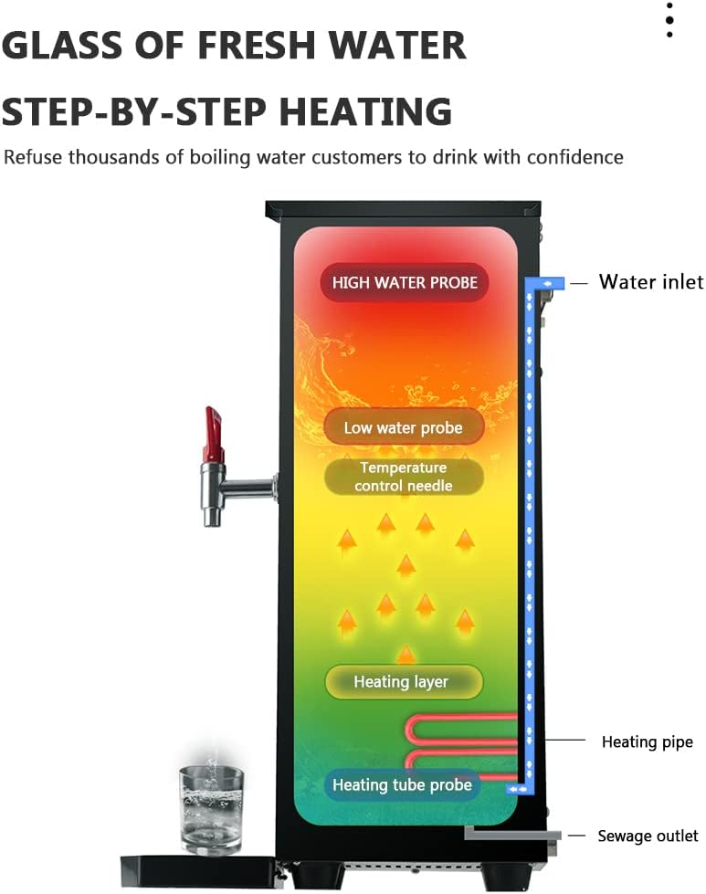 Commercial Hot Water Heating Water Boiler, Water Boiler Commercial Catering Pot Mulled Wine Warmer for Parties, Catering Kitchens, Cafes, Offices,35L/H