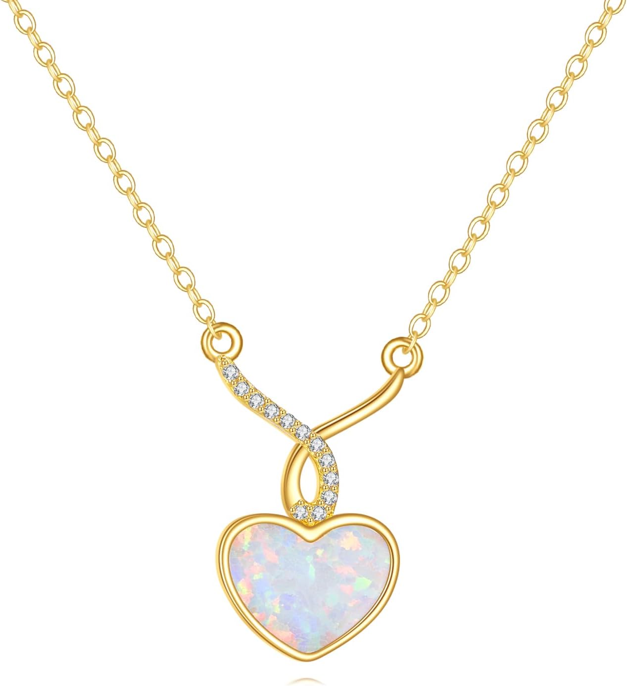 DOVRAN 14K Solid Gold Cat/Butterfly/Heart/Teardrop Necklace for Women 14K Gold Opal/Lapis Lazuli/Black Onyx Pendant Jewelry Gift for Women