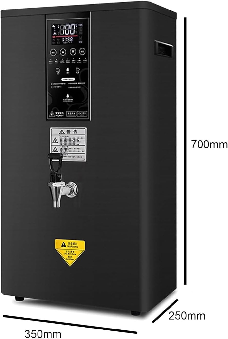 Commercial Hot Water Dispenser, Instant Hot Water Dispenser with Filter, 304 Stainless Steel Drinking Hot Water Boiler, for Office, Commercial Canteens, Touch Screen,Black-60L/H