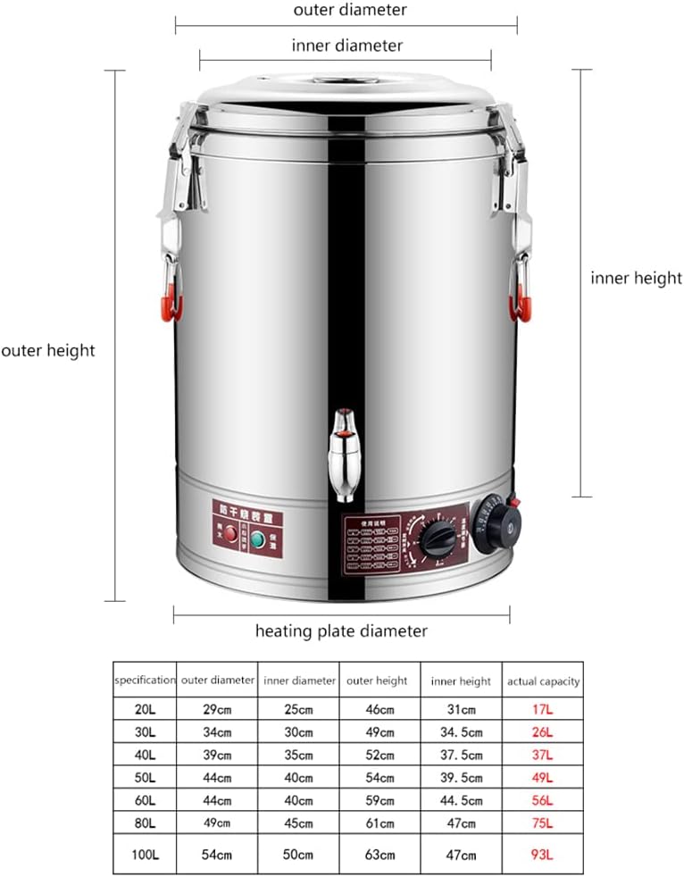 Commercial Electric Hot Water Urn, Stainless Steel 50L/80L Large Capacity Beverage Dispenser for Tea, Coffee, Catering, Restaurant & Party Use