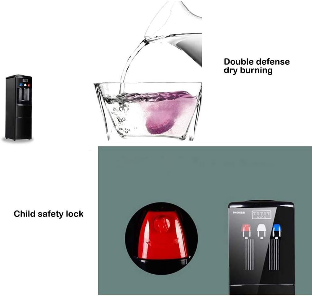 Ice Making Machine 2 in 1 Cold Bottled Water Cooler Hot & Cold Water Dispenser with Ice Maker Hot, Child Safety Lock - Makes 15kg Daily - Ideal for Offices