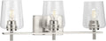 Progress Lighting Calais Collection 3-Light Clear Glass New Traditional Bath Vanity Light Brushed Nickel