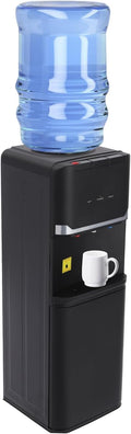 Top Loading Countertop Water Dispenser, Touch Water Dispenser, 1 Gallon 550W Hot&Cold Water Dispenser Countertop for Home, Office and School 10-15℃ (Black)