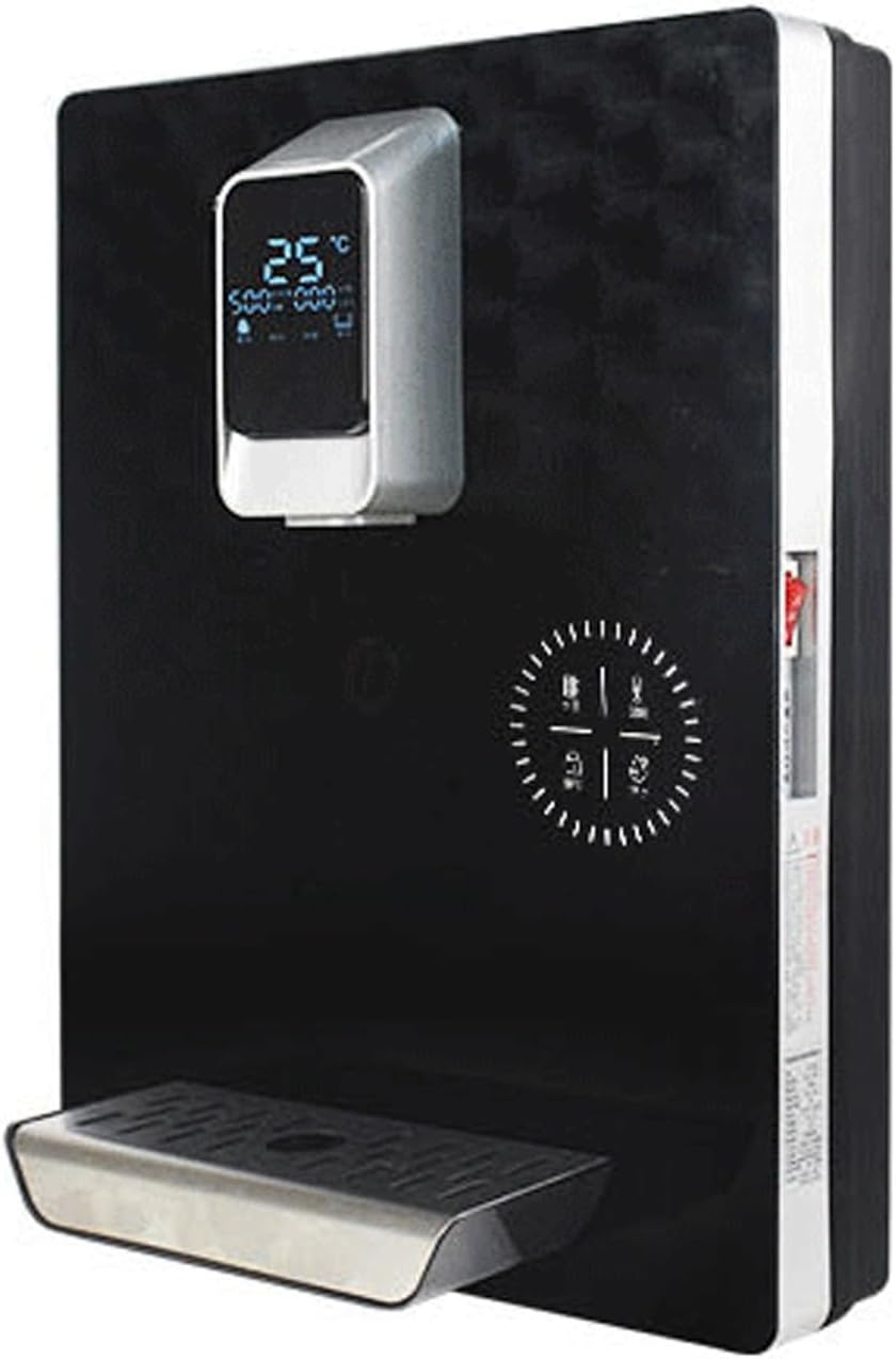 Wall-Mounted Mains Fed Unit Water Dispenser, Office Mini Hot Dispenser with Adjustable Temperature & Electronic Child Lock, LED Display, Anti-Dry Heating Protection(Black)