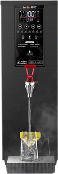 Commercial Hot Water Dispenser, 1000W Electric Water Boiler and Warmer Machine, 60L/H Step-Heating Countertop Water Dispenser with 140°F-212°F Temperature Control & Timer Black