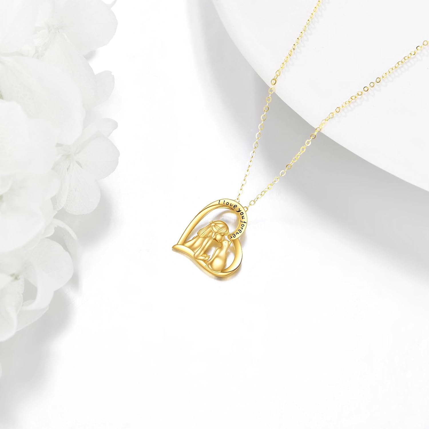 KECHO Christmas Gifts 14k Solid Gold Animals Necklace for Women Giraffe Bee Elephant Ladybug Koala Axolotl Horse Unicorn Cat Necklaces Pendant Jewelry Mothers Day Birthday for Mom Wife Friends