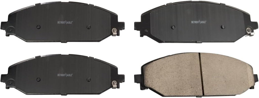 Detroit Axle - Brake Kit for 2019-2025 Ram 1500 Disc Brake Rotors Ceramic Brakes Pads with Hardware 2020 2021 2022 2023 2024 Replacement : 14.88' inch Front and 14.76' inch Rear Rotor