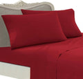 EGYPTIAN BEDDING Luxurious Rayon from Bamboo Sheet Set - Split King Size Red 230 Thread Count Cotton Sheet Set (Deep Pocket)