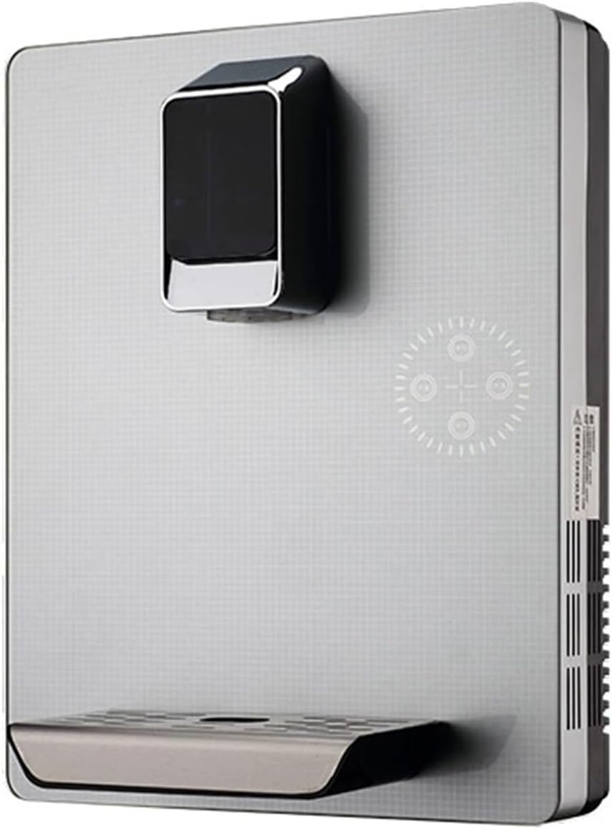 Wall-Mounted Mains Fed Unit Water Dispenser, Office Mini Hot Dispenser with Adjustable Temperature & Electronic Child Lock, LED Display, Anti-Dry Heating Protection(Silver)