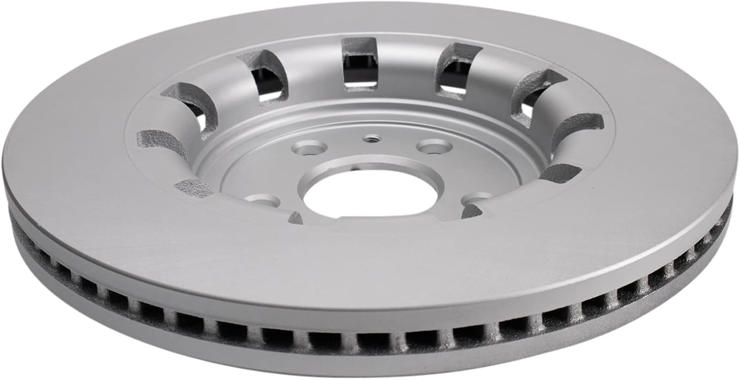 TRQ Front Brake Pad and Rotor Set Ceramic Coated Vented Rotors Compatible with 2013-2019 Ford Explorer Flex Police Interceptor Sedan and Utility Special Service Police Sedan Taurus Lincoln MKS MKT