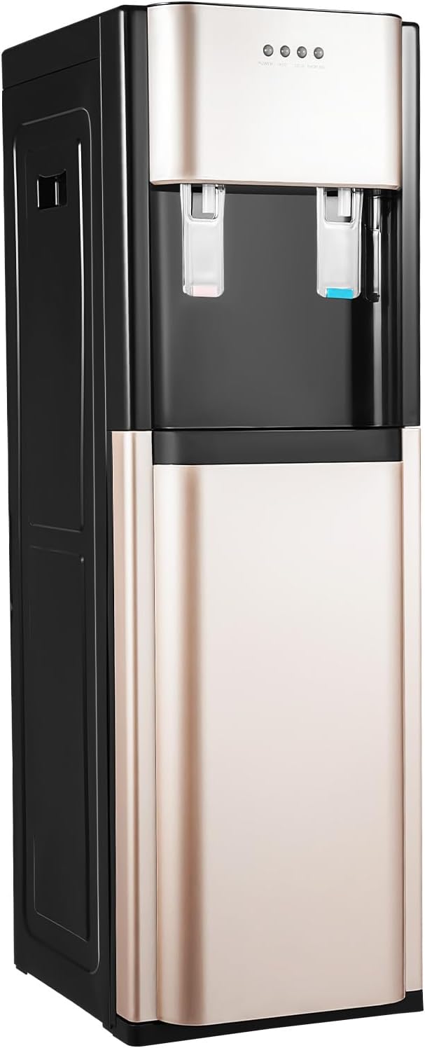 LOYALHEARTDY 5 Gallon Bottom Loading Water Dispenser, Water Machine with Stainless Steel Liner, 35.4' Height Electric Water Cooler for Home,Office, Kitchen and Gym(Gold)