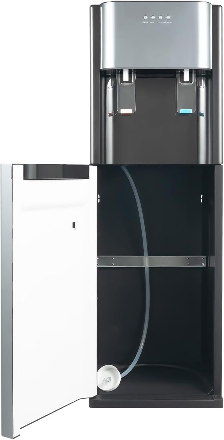 Hot Cold Water Dispenser for 5 Gallon Bottle, 5 Gallon Bottom Loading Water Dispenser,Fashion 5 Gallon Water Dispenser Bottom Load for Home,Office，Dormitory (Dark Gray)