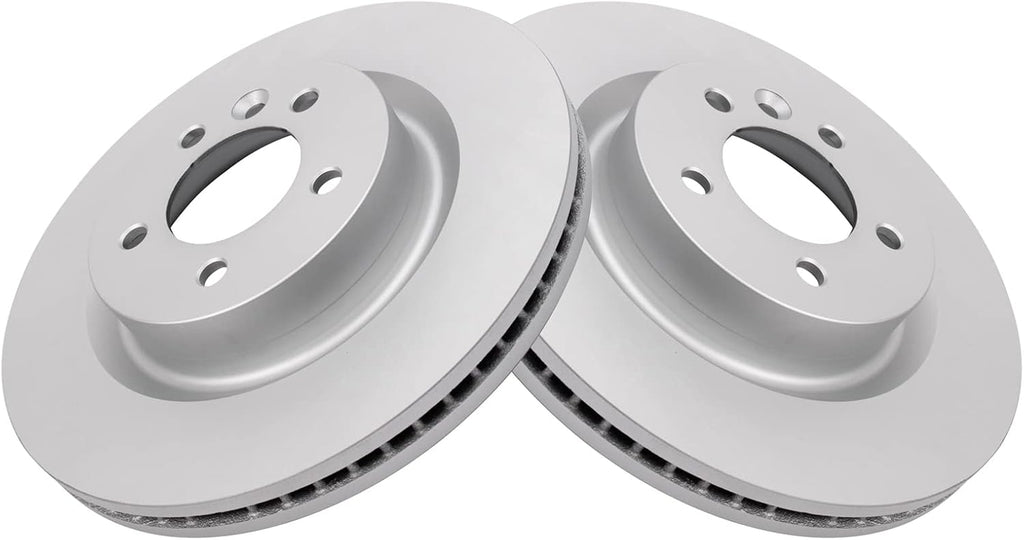TRQ Front Brake Pad and Rotor Set Ceramic G Coated Vented Rotors Compatible with 2005-2009 Land Rover LR3 2006-2009 Range Rover Sport