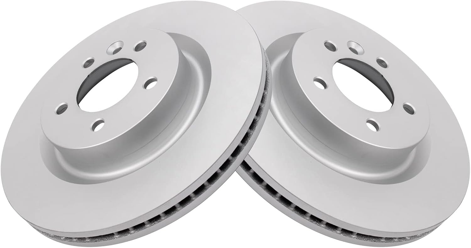 TRQ Front Brake Pad and Rotor Set Ceramic G Coated Vented Rotors Compatible with 2005-2009 Land Rover LR3 2006-2009 Range Rover Sport
