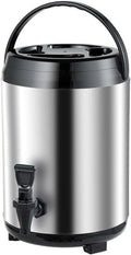 Catering Urn Hot Water Dispenser with Faucet, Stainless Steel Insulated Beverage Dispenser Commercial Milk Tea Barrel,Cold & Hot Drinks Dispenser Container Beer Server for Coffee Restaurant Drink Sh