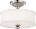 Minka Lavery 4172-84 Harbour Point Semi-Flush, 2-Light, 120 Total Watts, 13.5-in H x 10.75-in W, Brushed Nickel