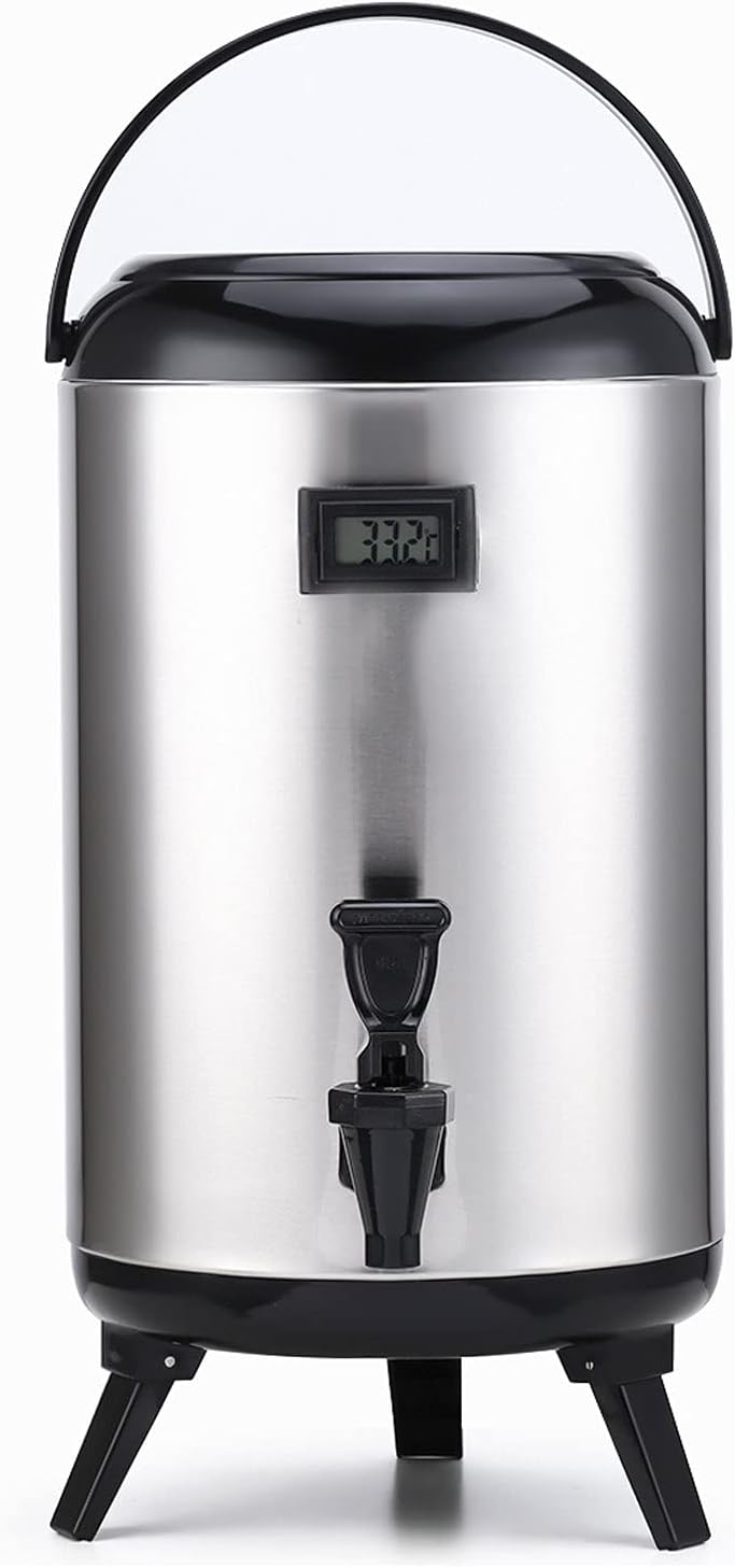 Drink Dispenser Hot Water Dispenser with Tap and Stand, Commercial Thermal Beverage Dispenser for Home Party Buffe Hot Water Coffee Milk Juice Keep Warm for 6-8 Hours for Parties