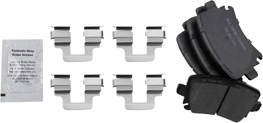 TRQ Front and Rear Ceramic Brake Pad and Rotor Set Compatible with 06-07 Audi A3 06-07 Quattro 06-10 VW GTI 09-10 CC Sport 06-07 Passat 2.0T with 312mm Diameter Front Rotors
