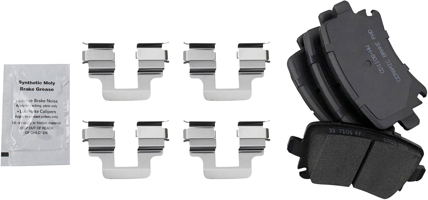 TRQ Front and Rear Ceramic Brake Pad and Rotor Set Compatible with 06-07 Audi A3 06-07 Quattro 06-10 VW GTI 09-10 CC Sport 06-07 Passat 2.0T with 312mm Diameter Front Rotors