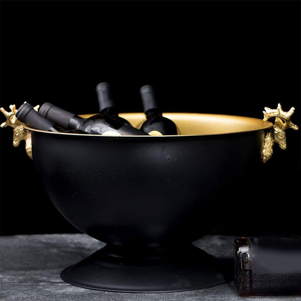 Ice Buckets Large Capacity Ice Bucket Stainless Steel Restaurant Champagne Basin Indoor Outdoor Beverage Ice Bucket Party Bar Wine Basin Insulated Ice Bucket