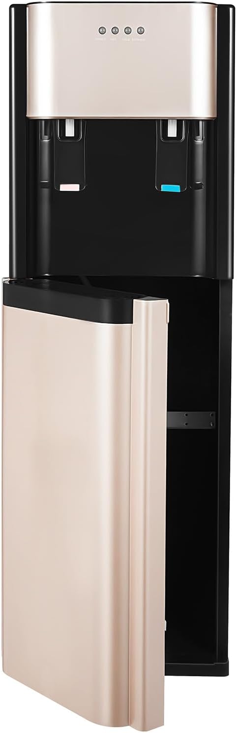 Bottom Loading Water Dispenser with Hot & Cold Water for 3 or 5 Gallon Bottles Durable Stainless Steel Inner (Rose Gold)