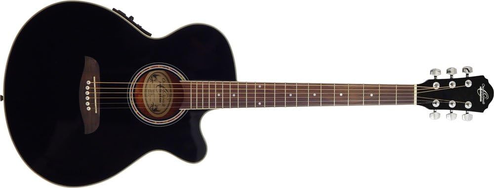 Oscar Schmidt OG8CE Folk-Size Cutaway Acoustic-Electric Guitar - Black