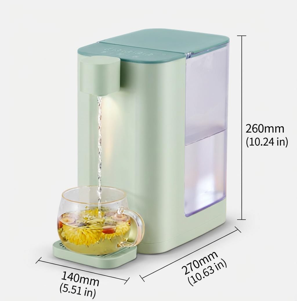 Instant Hot Water Dispenser with Child Lock, 3L Countertop Electric Kettle with 5 Temperatures for Quick Tea & Coffee, Low-Noise,3L/102oz,Green